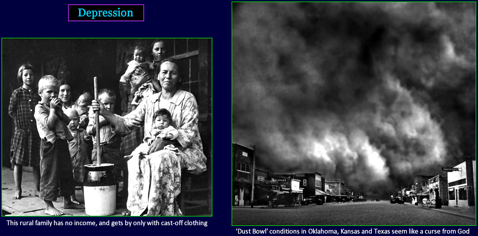 Great Depression and Dust Bowl, 1930s